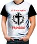 Imagem de Camiseta Colorida Jesus nos amou primeiro Cristã Gospel 1