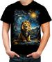 Imagem de Camiseta Colorida Leão Noite Estrelada Van Gogh 1