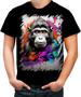 Imagem de Camiseta Colorida Macaco Monkey Ilustrado Vetor 3