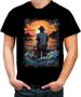 Imagem de Camiseta Colorida Pesca Esportiva Pôr do Sol Peixes 11