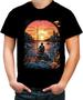 Imagem de Camiseta Colorida Pesca Esportiva Pôr do Sol Peixes 2