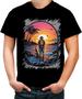 Imagem de Camiseta Colorida Pesca Esportiva Pôr do Sol Peixes 8