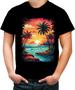 Imagem de Camiseta Colorida Praia Paradisíaca Vintage 8