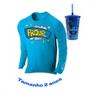 Imagem de Camiseta com Proteção Solar Infantil até 2 Anos Poliester com Copo 700 ml Acrilico Azul Prolife