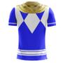 Imagem de Camiseta Cosplay Uniforme Power Rangers Azul Envio Hoje