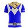 Imagem de Camiseta Cosplay Uniforme Power Rangers Azul Envio Hoje