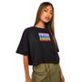 Imagem de Camiseta Cropped Oversized Preto em Algodão Logo Di Nuevo Alegria