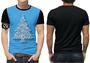 Imagem de Camiseta de Natal Masculina Merry Christmas Blusa Azul Claro