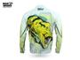 Imagem de Camiseta de Pesca Mar Negro Proteção Solar 50+ UV Tucunaré Amarelo + Boné + Buff