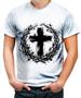 Imagem de Camiseta Desgaste Cruz Crist Jesus Cristo Espinhos 1