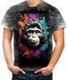 Imagem de Camiseta Desgaste Macaco Monkey Ilustrado Vetor 2