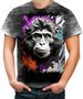 Imagem de Camiseta Desgaste Macaco Monkey Ilustrado Vetor 8