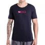 Imagem de Camiseta Esportiva Slim Zeiq Preta  Logo Rosa e Branco