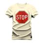 Imagem de Camiseta Estampada Algodão Premium Confortável Placa Stop