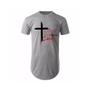 Imagem de Camiseta Estampada Cruz Masculina Manga Curta Camisa Long Line Swag Blusa Algodão Básica Oversize Thirt Gospel Cristã Evangélica Presente Casual