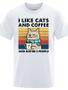 Imagem de Camiseta Estampada Frente I Like Cats and Coffee Maybe 3 People