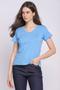 Imagem de Camiseta Feminina Algodão Básica Polo Wear Azul Médio