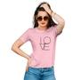 Imagem de Camiseta Feminina Algodão Gola Careca Estampa Love Casual