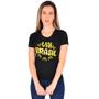 Imagem de Camiseta Feminina Baby Look Gola Careca Confortável Kit 3 Preto/Branco GG