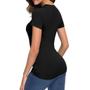 Imagem de Camiseta Feminina BABYLOOK ALGODÃO Camiseta Blusinha Casual Fitness Corrida Treino Yoga 306