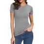 Imagem de Camiseta Feminina BABYLOOK ALGODÃO Camiseta Blusinha Casual Fitness Corrida Treino Yoga 306