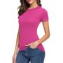 Imagem de Camiseta Feminina BABYLOOK ALGODÃO Camiseta Blusinha Casual Fitness Corrida Treino Yoga 306