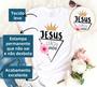 Imagem de Camiseta Feminina Blusa Manga Curta Jesus Leão de Judá Moda Evangélica Cristã Gospel