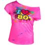 Imagem de Camiseta feminina Costume Geyoga I Love The 80's Off Shoulder