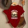 Imagem de Camiseta Feminina Country Look Country T-shirt Roça Agro Rodeio Boiadeira Estamp Cow Girls