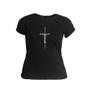 Imagem de Camiseta Feminina Estampada Cruz Jesus Confortável Casual