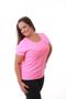 Imagem de Camiseta Feminina Estonada Rosa Neon Estampa Beautiful Relevo