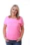 Imagem de Camiseta Feminina Estonada Rosa Neon Estampa Borboleta Relevo