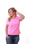 Imagem de Camiseta Feminina Estonada Rosa Neon Estampa Logomarca Lateral