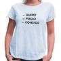 Imagem de Camiseta feminina Eu Quero,Eu Posso manga curta novidade casual chic