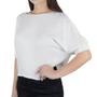 Imagem de Camiseta Feminina Linzzi Cropped Off White - 66744