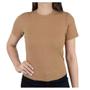 Imagem de Camiseta Feminina LZT Cropped Canelado Marrom - 8077