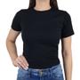 Imagem de Camiseta Feminina LZT Cropped Canelado Preta - 8077