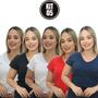 Imagem de Camiseta Feminina Manga Curta Baby Look Básica Kit 5 Atacado Cores Sortidas Algodão Premium