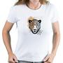 Imagem de Camiseta feminina manga curta babylook Tigre moda selvagem