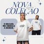 Imagem de Camiseta Feminina Masculina Básica Frases O Brasil Me Obriga a Beber Branca