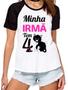 Imagem de Camiseta feminina minha irmã tem 4 patas camisa pet gato cat