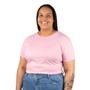 Imagem de Camiseta feminina plus size lisa rosa claro