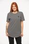 Imagem de Camiseta feminina plus size longline oversized swag manga curta wooks c1