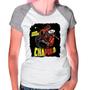 Imagem de Camiseta Feminina Raglan Cinza Branca Chapolin Chaves 01