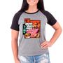 Imagem de Camiseta Feminina Raglan Cinza Preto Agostinho Carrara 02