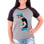 Imagem de Camiseta Feminina Raglan Cinza Sr Madruga Chaves Desenho 04