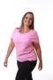 Imagem de Camiseta Feminina Rosa Claro Estampa Beautiful Relevo