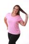 Imagem de Camiseta Feminina Rosa Claro Estampa Beautiful Relevo