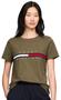 Imagem de Camiseta feminina Tommy Hilfiger com logotipo bordado de ajuste regular