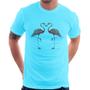 Imagem de Camiseta Flamingos coração - Foca na Moda